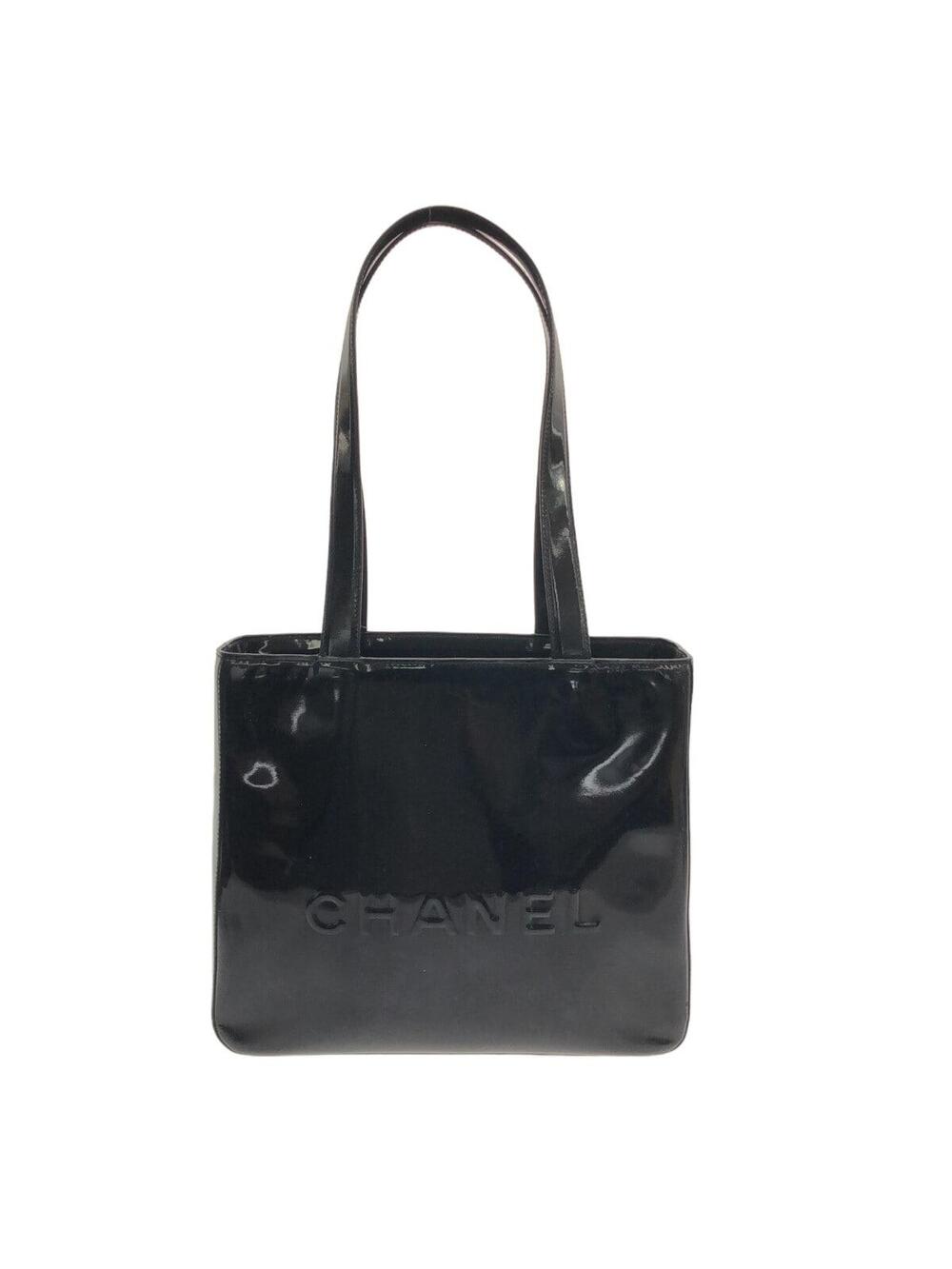 Chanel Tote Bag Black Patent Leather #230459C34